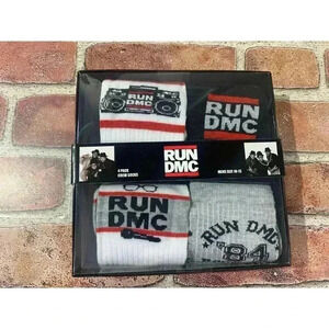 New Men’s Hip Hop Group Run Dmc 4 pack crew socks 10-13